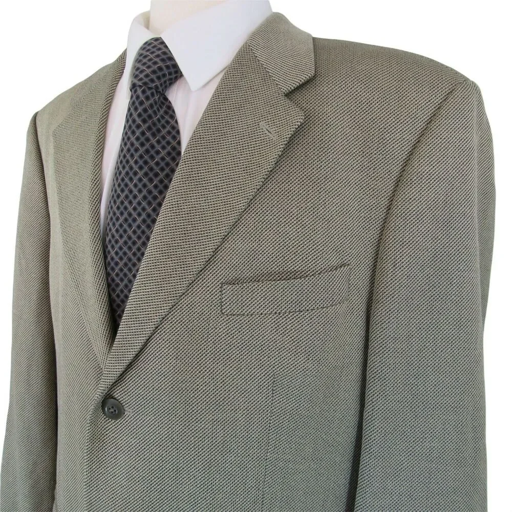 Men's Blazer Jacket Size 46T 3 Button Taupe Peerless Man